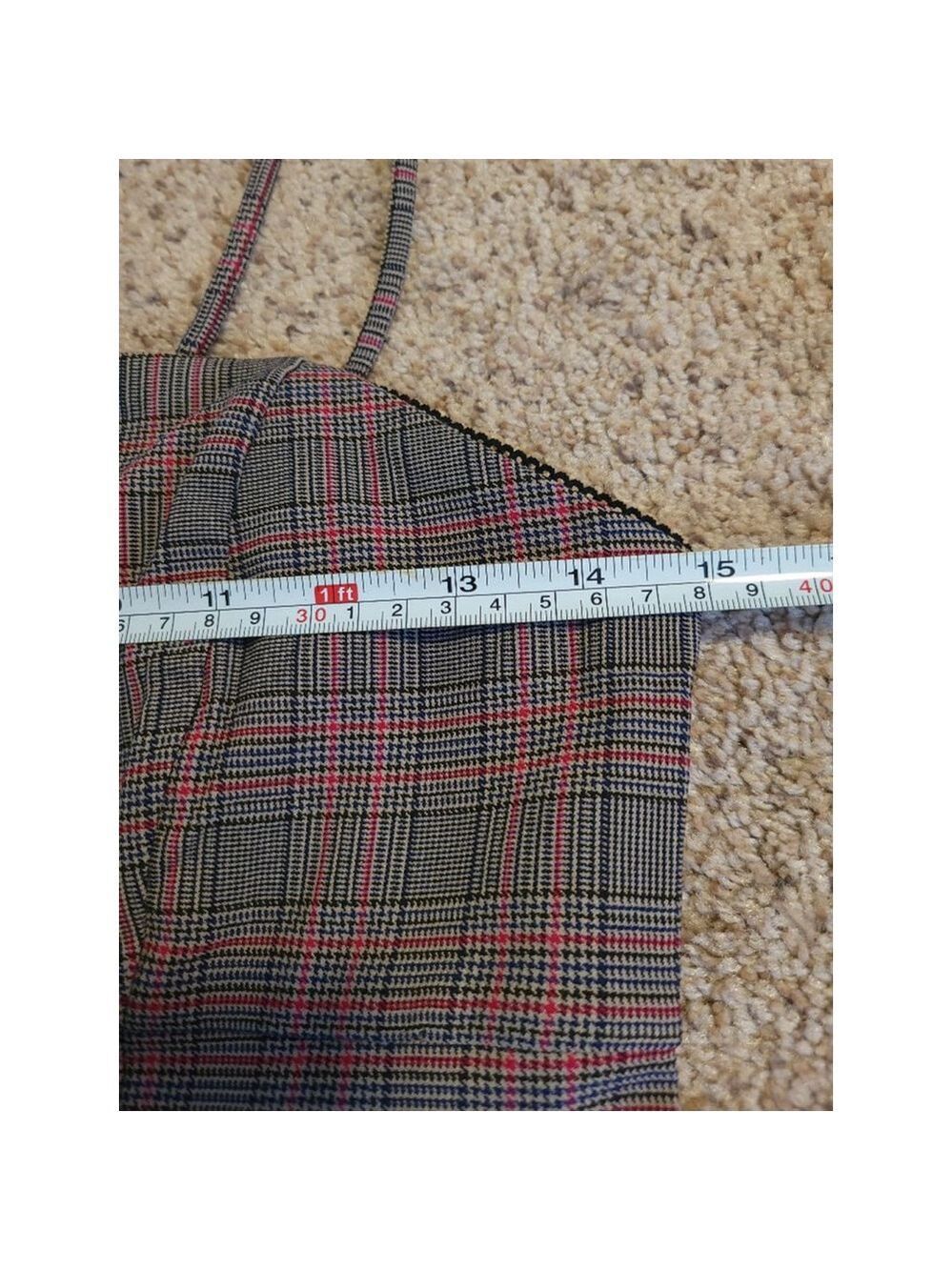 Wild Fable Gray Plaid Smocked Top M - Picture 4 of 7